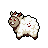 Animated pixel art of the Cottolope, a round fluffy sheep-like creature